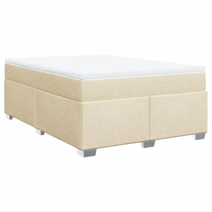 Sommier à lattes de lit avec matelas Crème 160x200 cm Tissu - 2