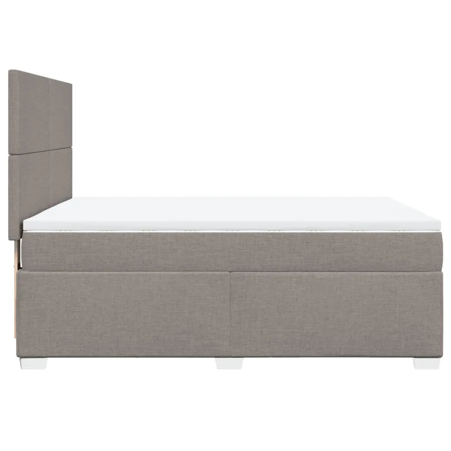 Sommier à lattes de lit avec matelas Taupe 160x200 cm Tissu - 9