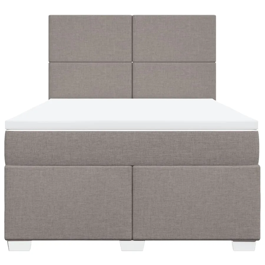 Sommier à lattes de lit avec matelas Taupe 160x200 cm Tissu - 6