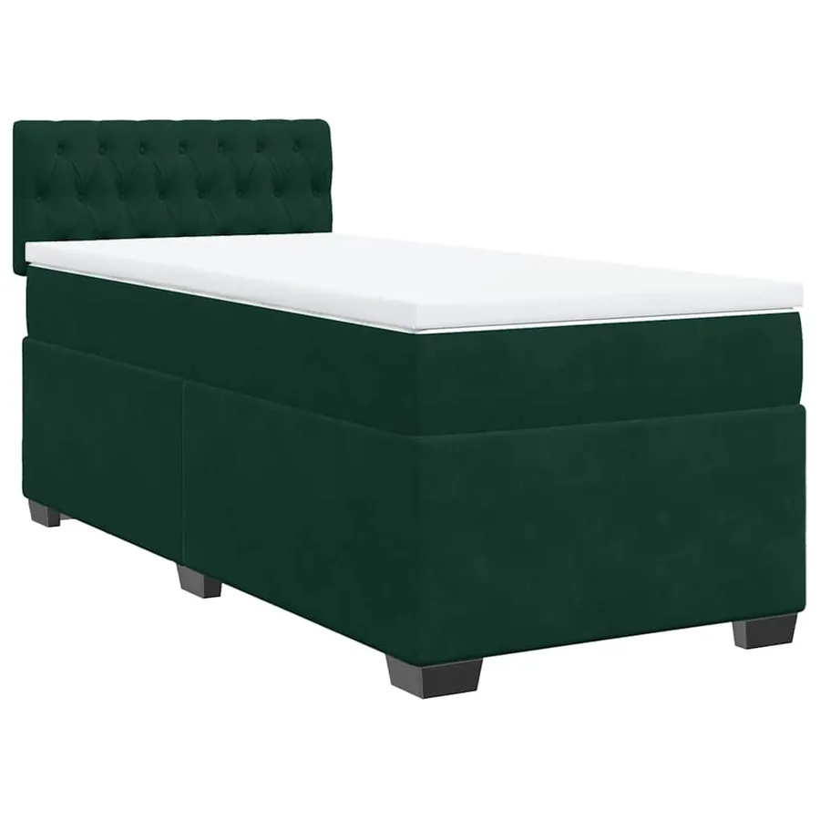 Sommier à lattes de lit avec matelas Vert foncé 90x190 cm - 2