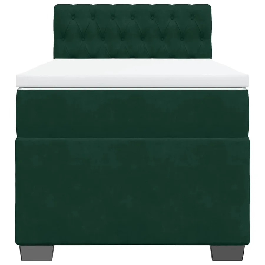 Sommier à lattes de lit avec matelas Vert foncé 90x190 cm - 4
