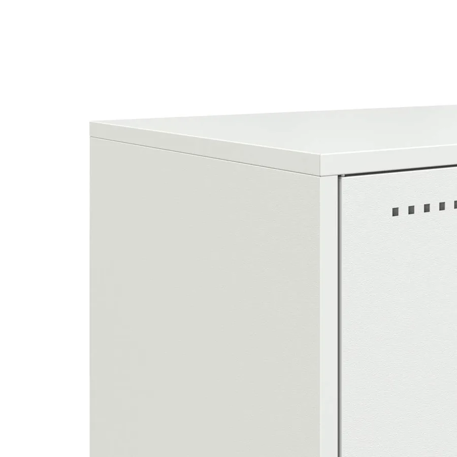 Meuble TV blanc 68,5x39x60,5 cm acier - 10