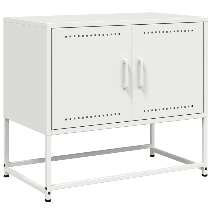 Meuble TV blanc 68,5x39x60,5 cm acier - 2