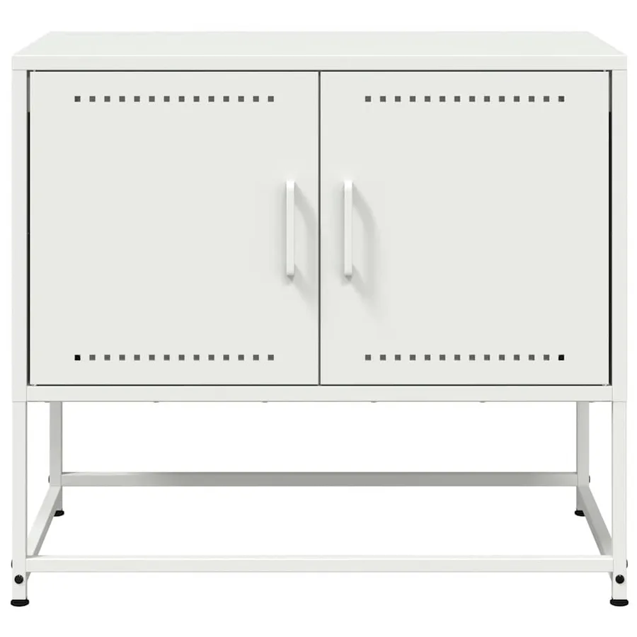 Meuble TV blanc 68,5x39x60,5 cm acier - 6
