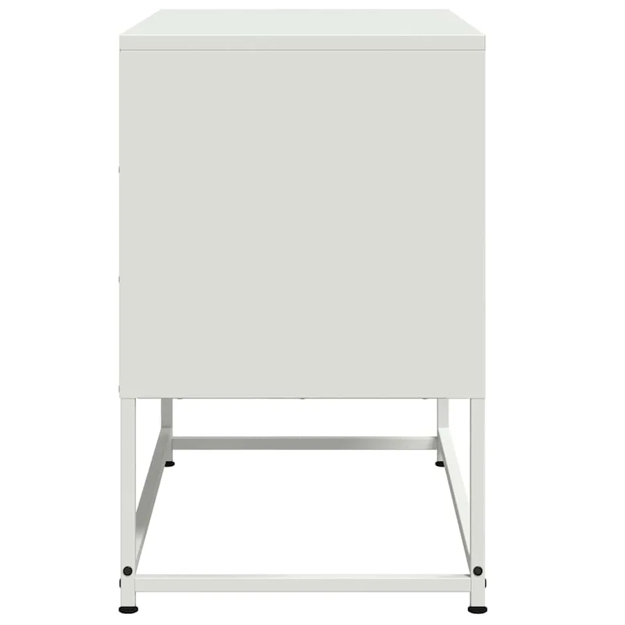 Meuble TV blanc 68,5x39x60,5 cm acier - 7