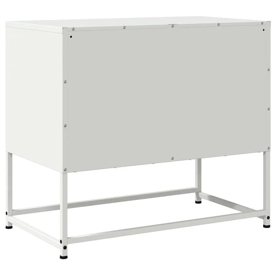 Meuble TV blanc 68,5x39x60,5 cm acier - 8