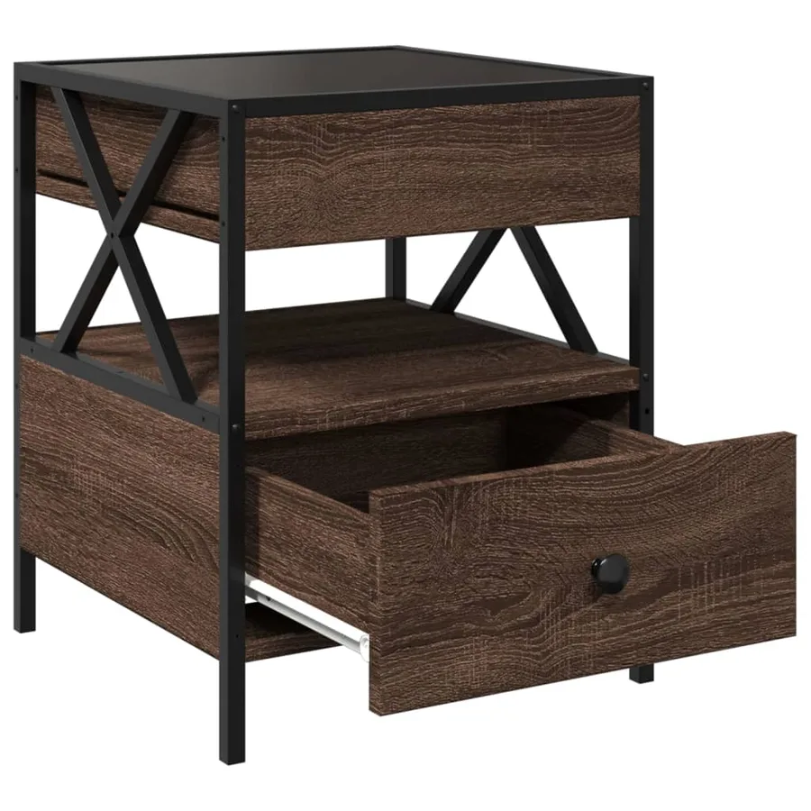 Table basse avec LED Infinity chêne marron 40x40x51 cm - 12