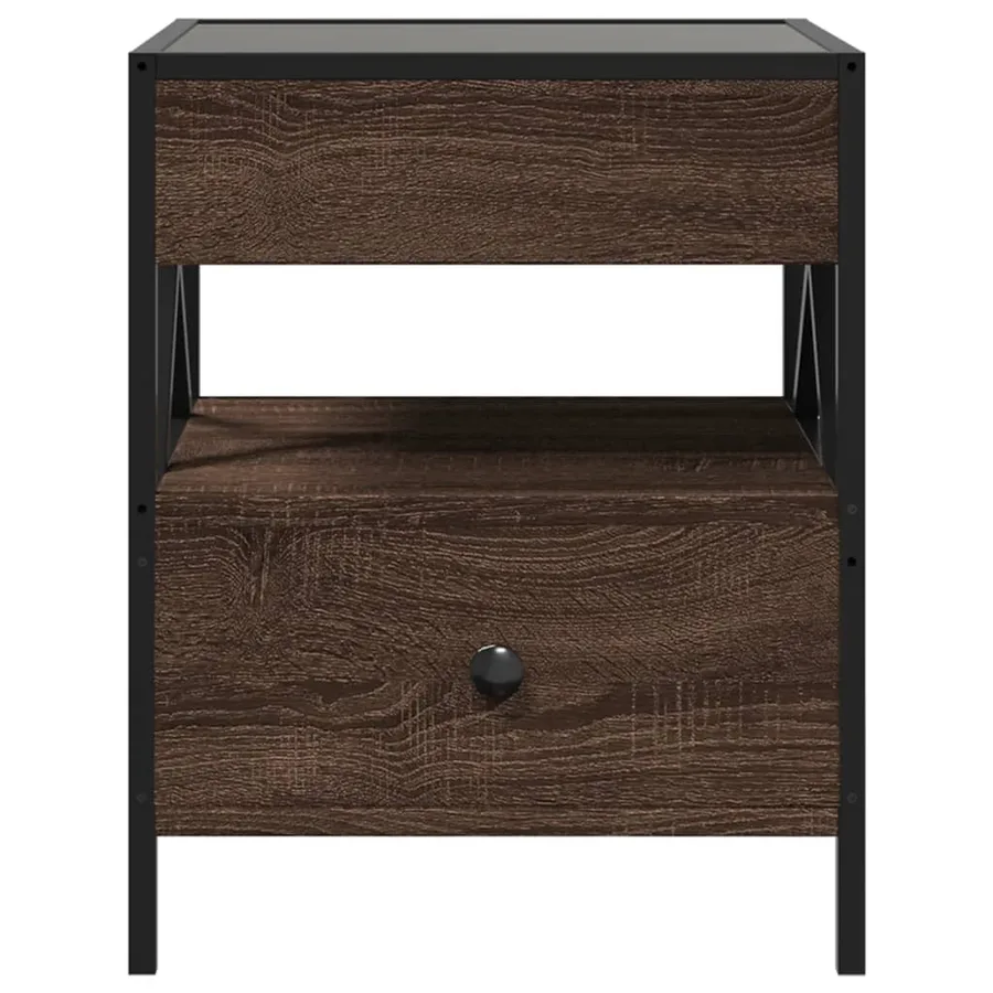 Table basse avec LED Infinity chêne marron 40x40x51 cm - 6