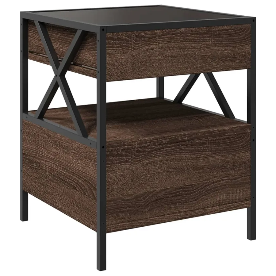 Table basse avec LED Infinity chêne marron 40x40x51 cm - 8