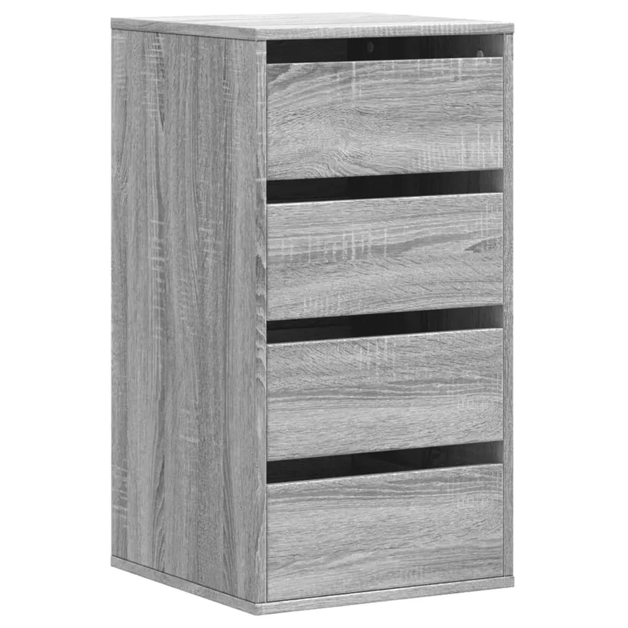 Commode d'angle sonoma gris 40x41x76 cm bois d'ingénierie - 2