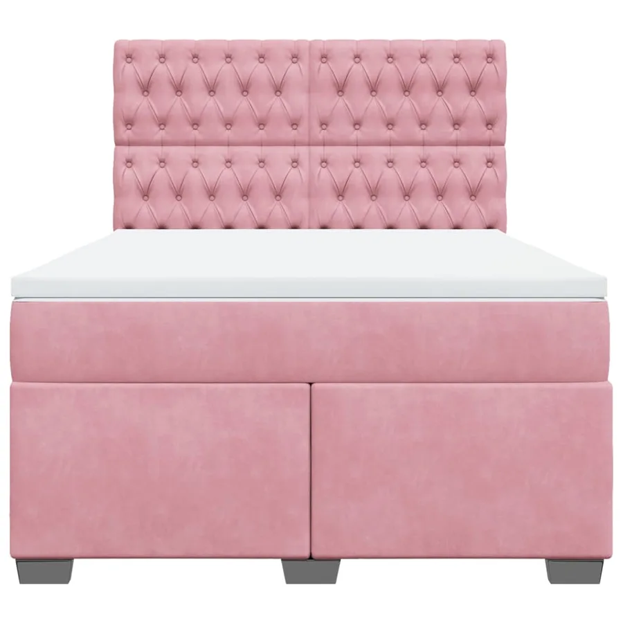 Sommier à lattes de lit avec matelas Rose 140x200 cm Velours - 4
