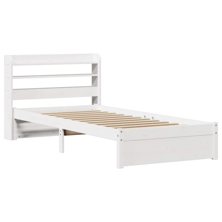Cadre de lit avec tête de lit sans matelas blanc 75x190 cm - 3