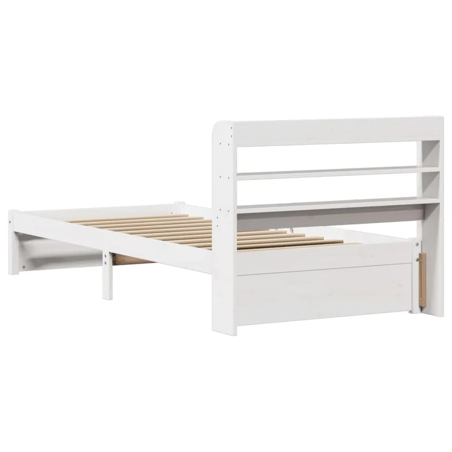 Cadre de lit avec tête de lit sans matelas blanc 75x190 cm - 7