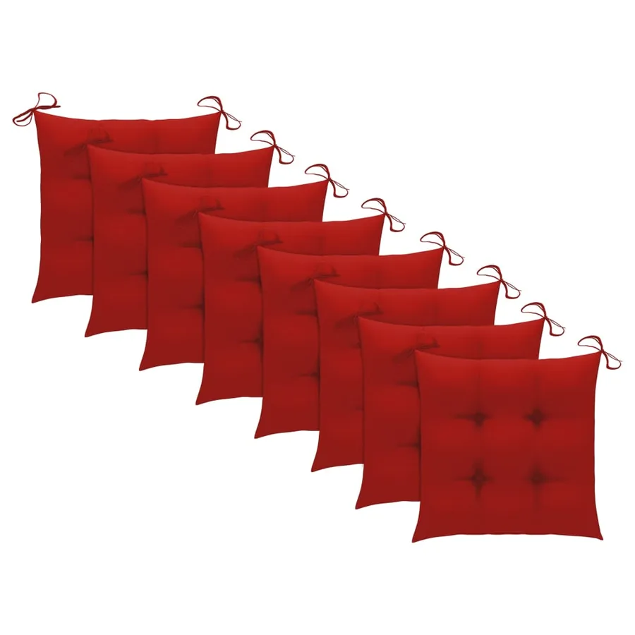 Chaises pliables de jardin avec coussins lot de 8 Teck solide - 6