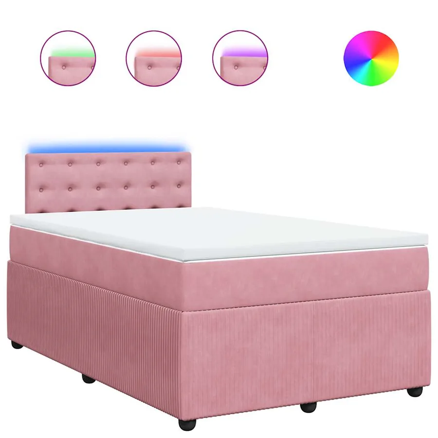 Sommier à lattes de lit avec matelas Rose 120x200 cm Velours - 2