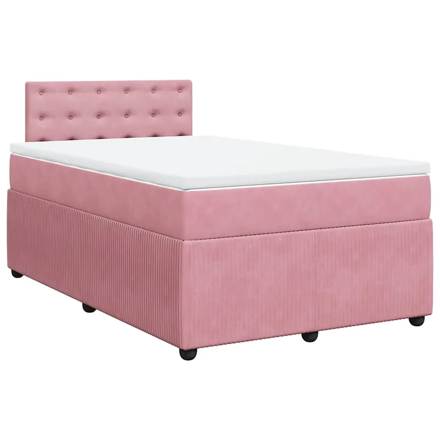 Sommier à lattes de lit avec matelas Rose 120x200 cm Velours - 3