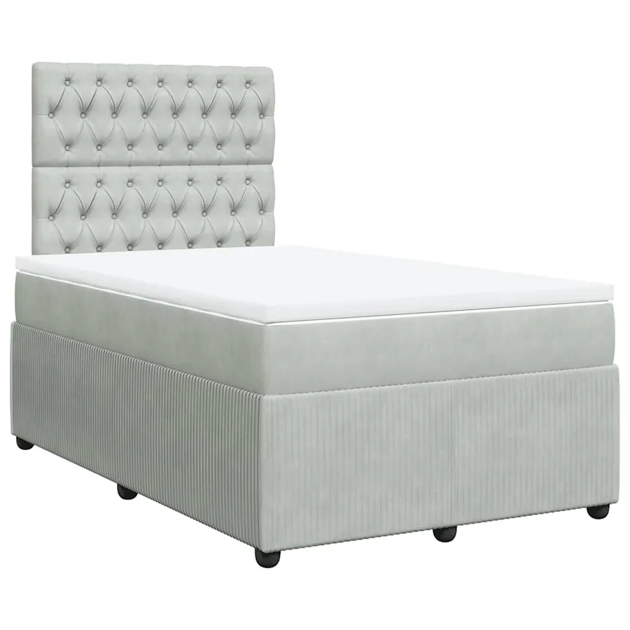 Sommier à lattes de lit et matelas Gris clair 120x200cm Velours - 3