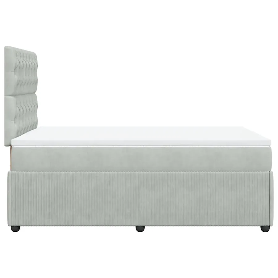 Sommier à lattes de lit et matelas Gris clair 120x200cm Velours - 7