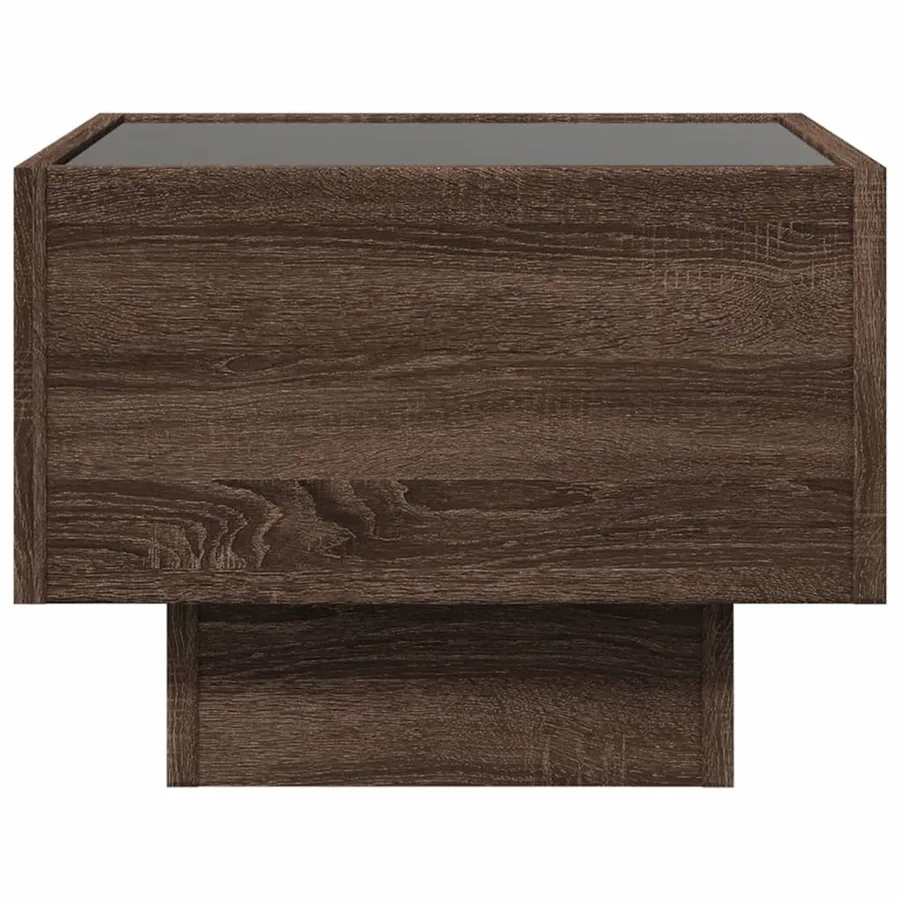 Table de chevet avec LED infini chêne marron 40x40x30 cm - 6