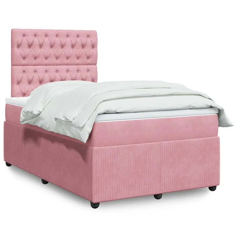 Sommier à lattes de lit avec matelas Rose 120x200 cm Velours