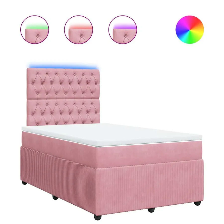 Sommier à lattes de lit avec matelas Rose 120x200 cm Velours - 2