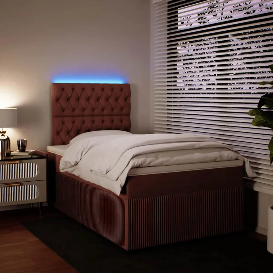 Sommier à lattes de lit avec matelas Rose 120x200 cm Velours - 4