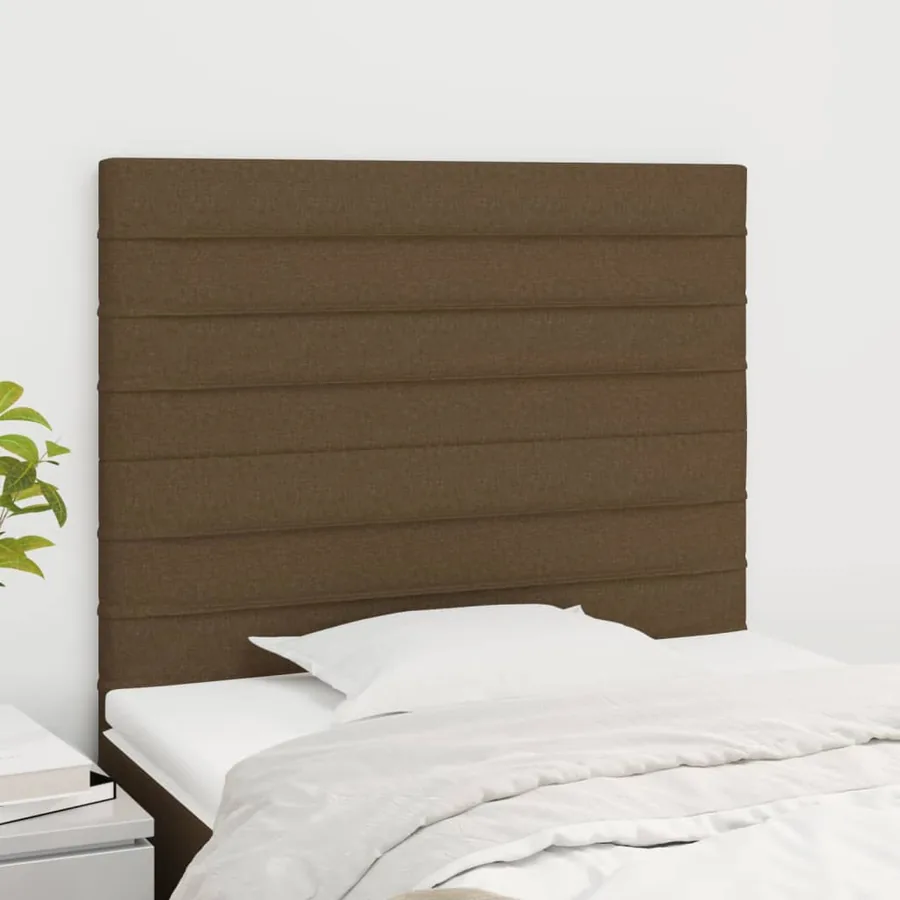 Tête de lit marron foncé 80x5x118/128 cm Tissu