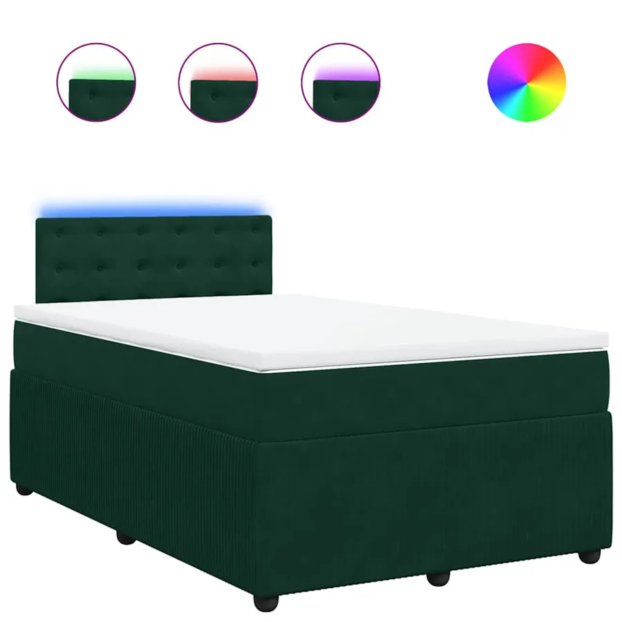 Sommier à lattes de lit et matelas Vert foncé 120x200cm Velours - 2
