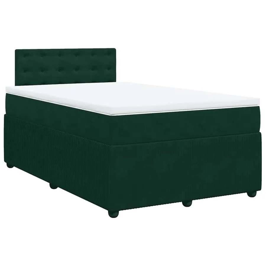 Sommier à lattes de lit et matelas Vert foncé 120x200cm Velours - 3
