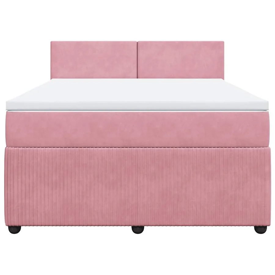 Sommier à lattes de lit avec matelas Rose 140x190 cm Velours - 6