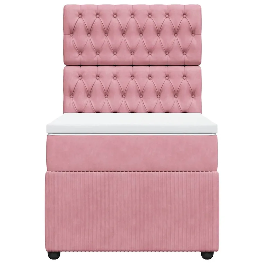 Sommier à lattes de lit avec matelas Rose 90x190 cm Velours - 6