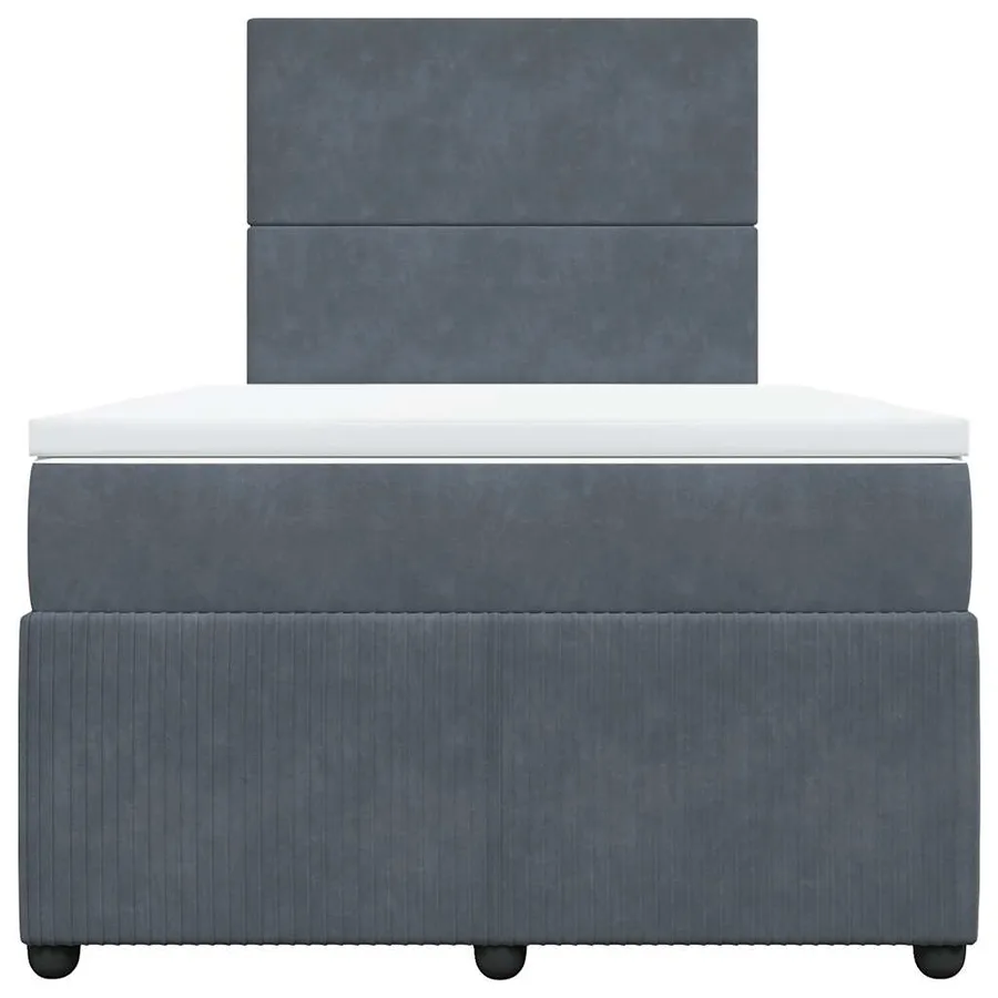 Sommier à lattes de lit et matelas Gris foncé 120x200cm Velours - 4