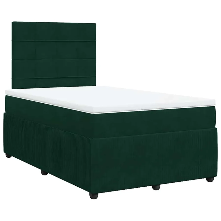 Sommier à lattes de lit et matelas Vert foncé 120x200cm Velours - 2