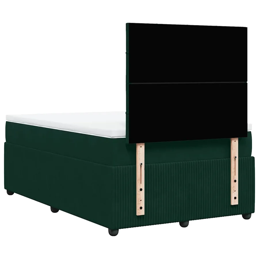 Sommier à lattes de lit et matelas Vert foncé 120x200cm Velours - 6