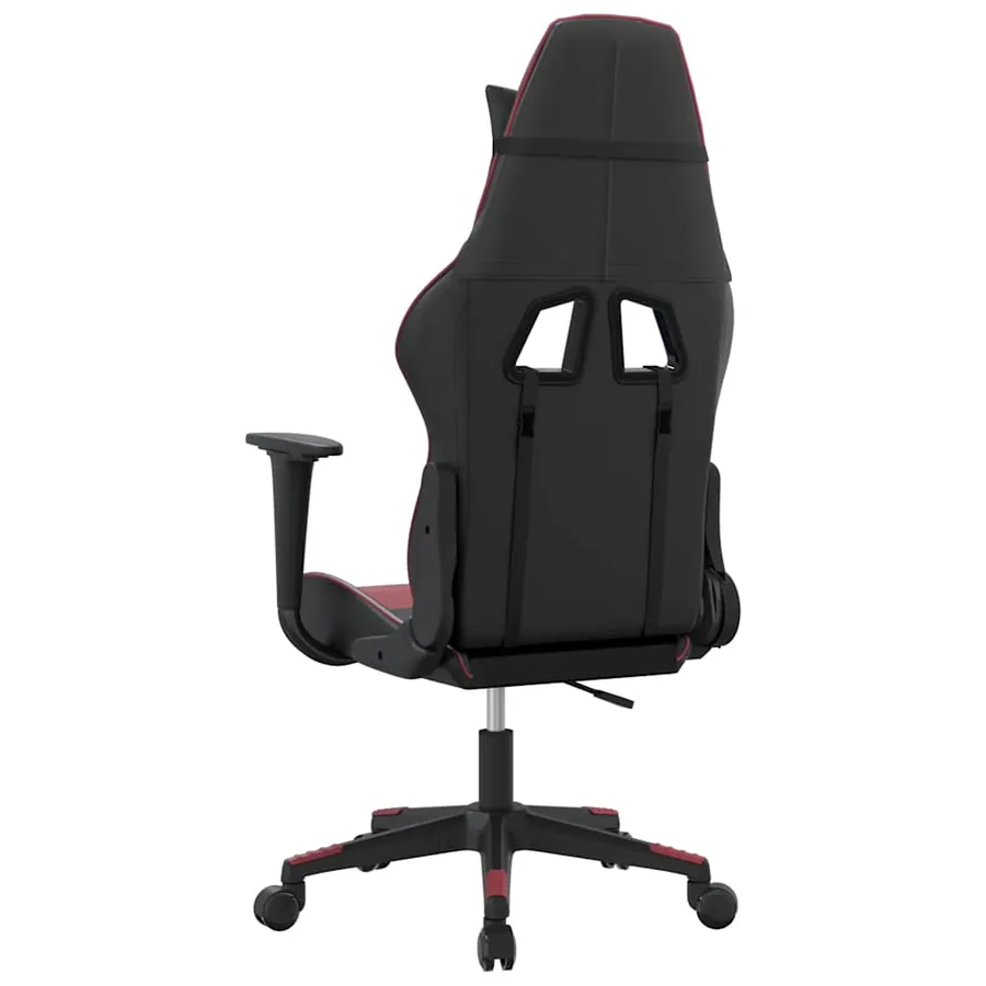 Chaise de jeu Noir et rouge bordeaux Similicuir - 5