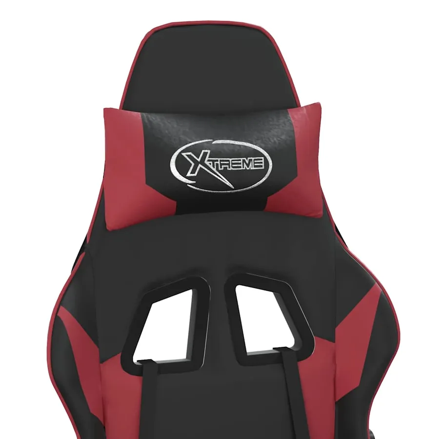 Chaise de jeu Noir et rouge bordeaux Similicuir - 9