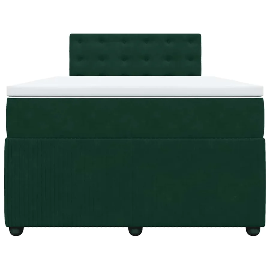 Sommier à lattes de lit et matelas Vert foncé 120x200cm Velours - 4