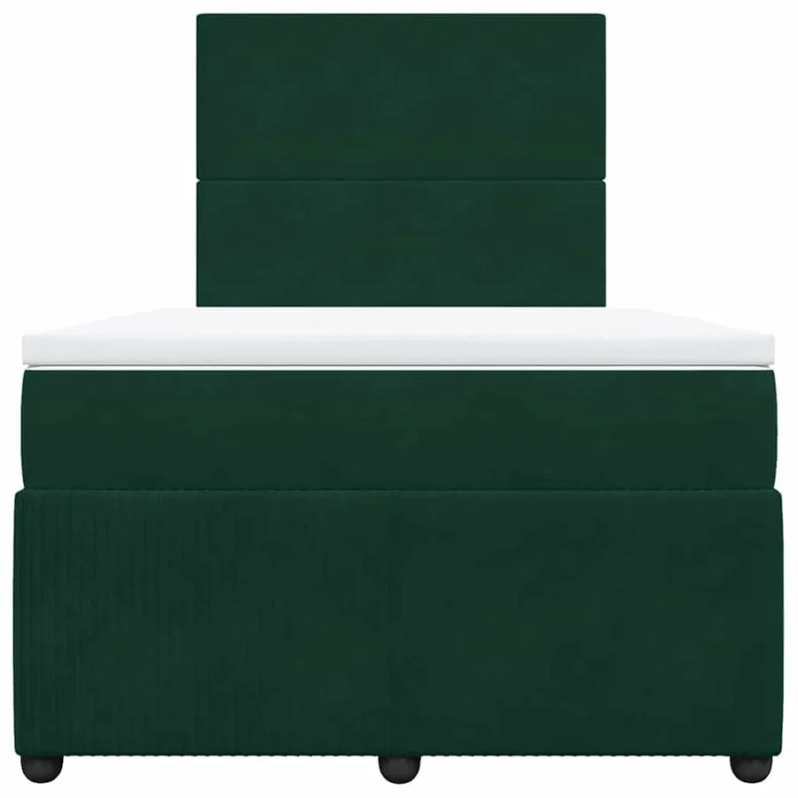 Sommier à lattes de lit et matelas Vert foncé 120x200cm Velours - 4