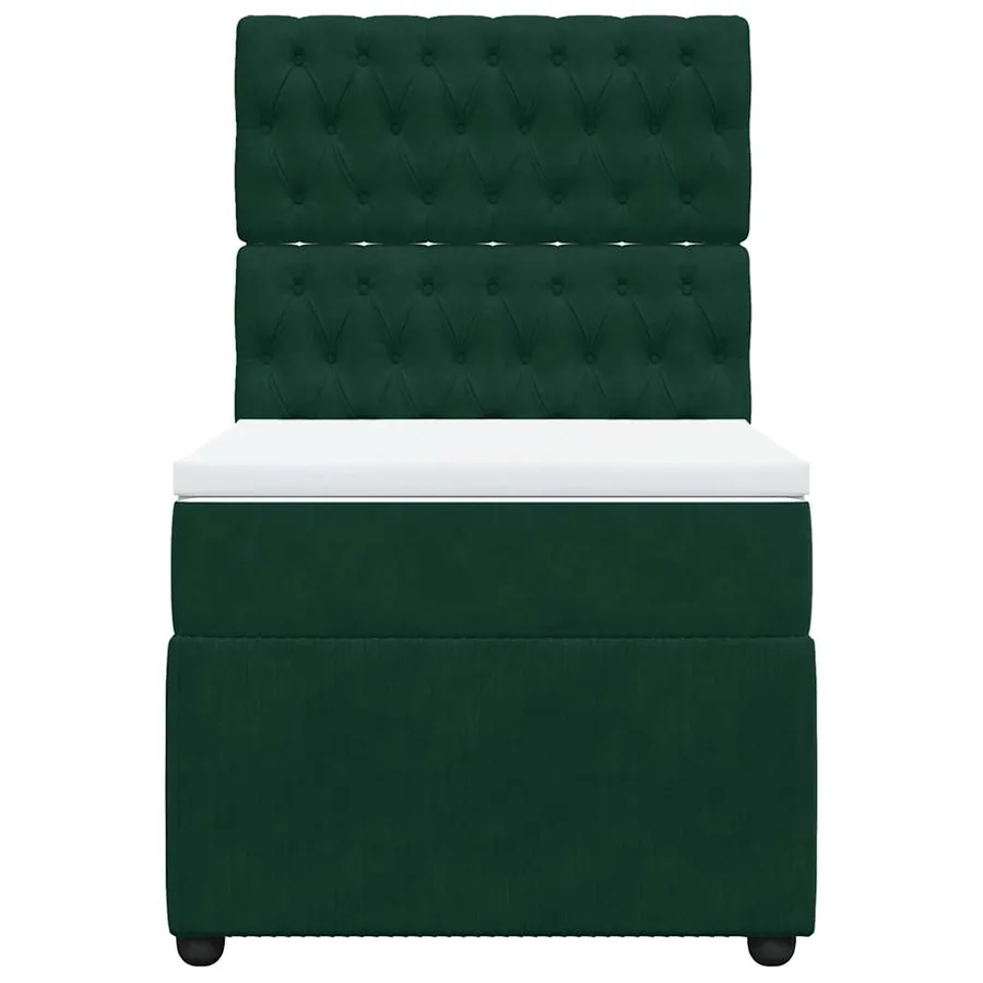 Sommier à lattes de lit avec matelas Vert foncé 90x190 cm - 4