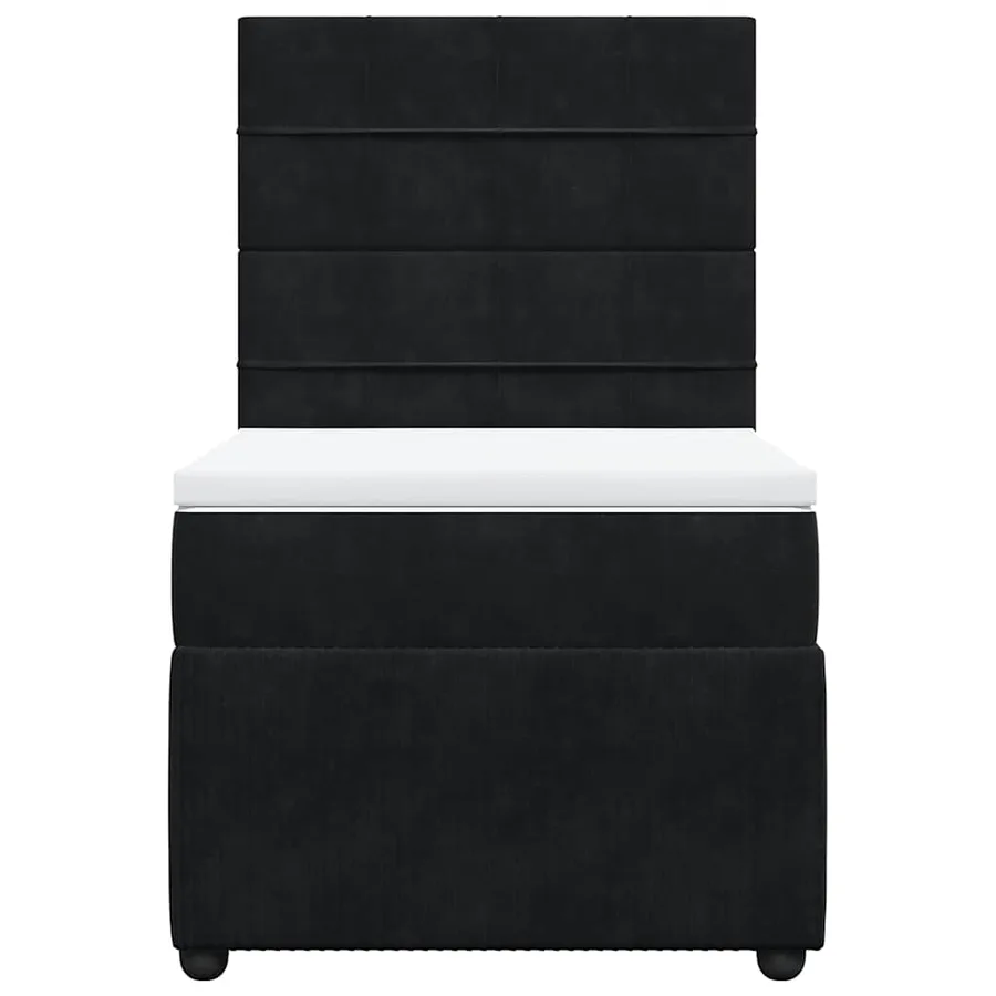 Sommier à lattes de lit avec matelas Noir 90x200 cm Velours - 4