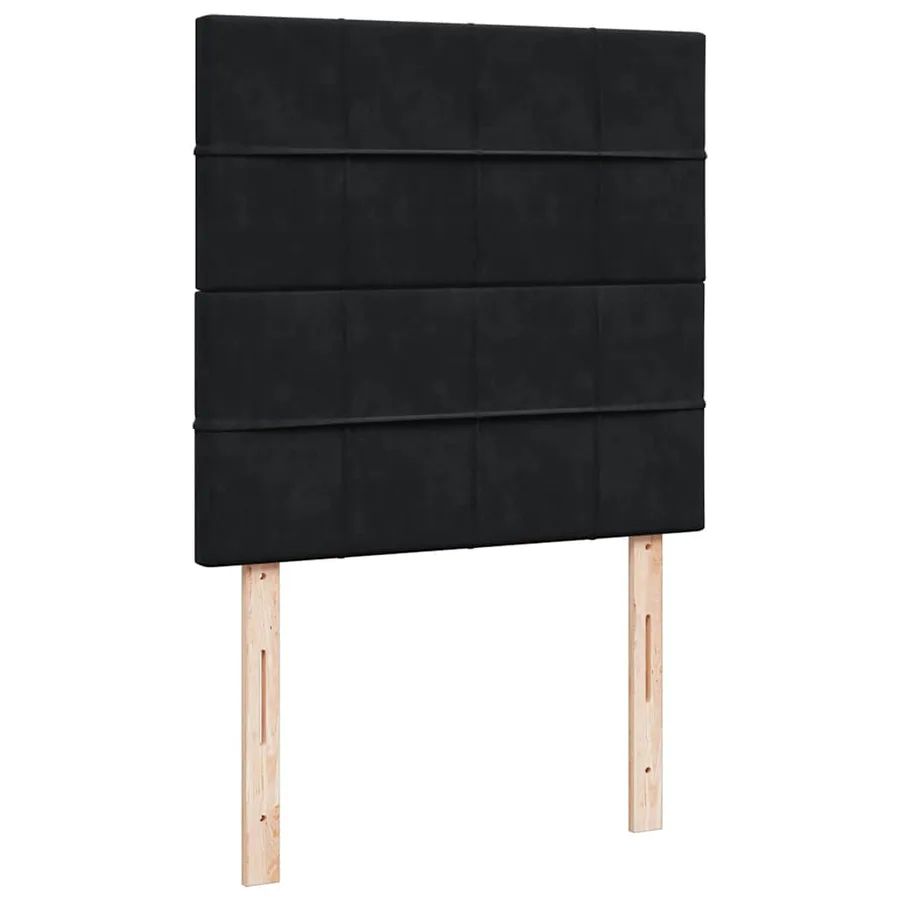 Sommier à lattes de lit avec matelas Noir 90x200 cm Velours - 7