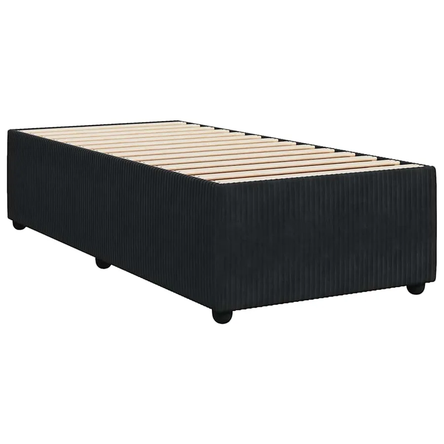 Sommier à lattes de lit avec matelas Noir 90x200 cm Velours - 8