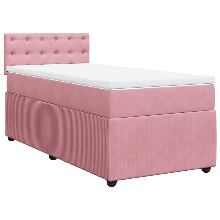 Sommier à lattes de lit avec matelas Rose 90x200 cm Velours - 2