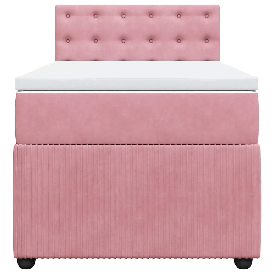 Sommier à lattes de lit avec matelas Rose 90x200 cm Velours - 4