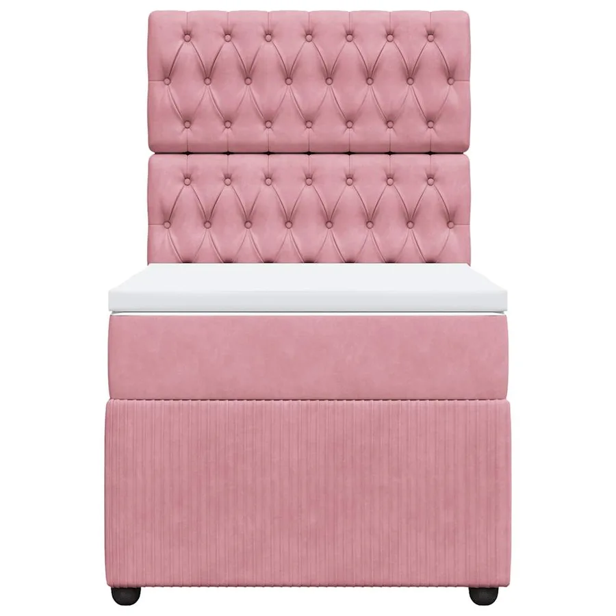 Sommier à lattes de lit avec matelas Rose 90x200 cm Velours - 4