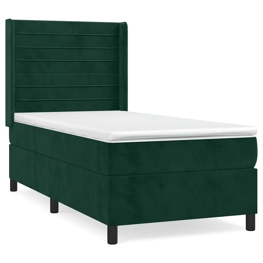 Sommier à lattes de lit et matelas Vert foncé 80x200 cm Velours - 2