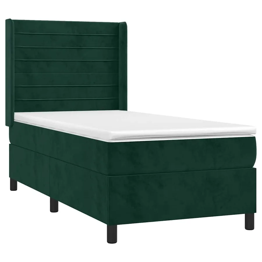 Sommier à lattes de lit et matelas Vert foncé 80x200 cm Velours - 3