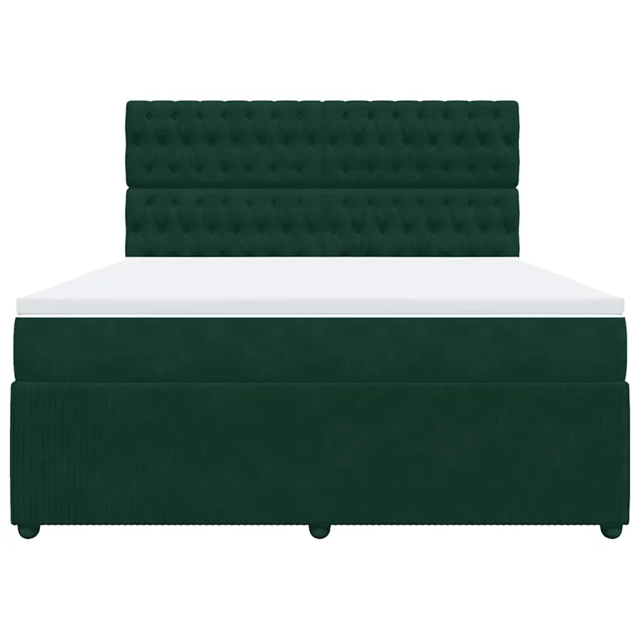 Sommier à lattes de lit et matelas Vert foncé 180x200cm Velours - 4