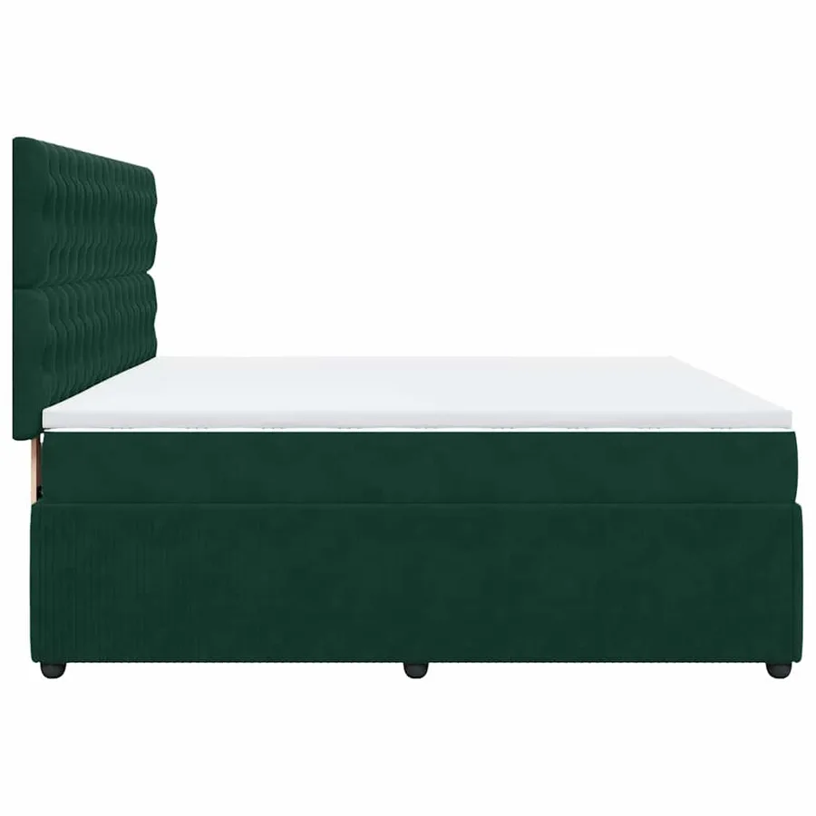Sommier à lattes de lit et matelas Vert foncé 180x200cm Velours - 5