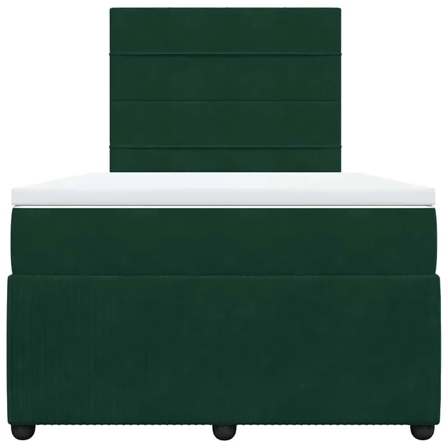 Sommier à lattes de lit avec matelas vert foncé 120x190 cm - 4